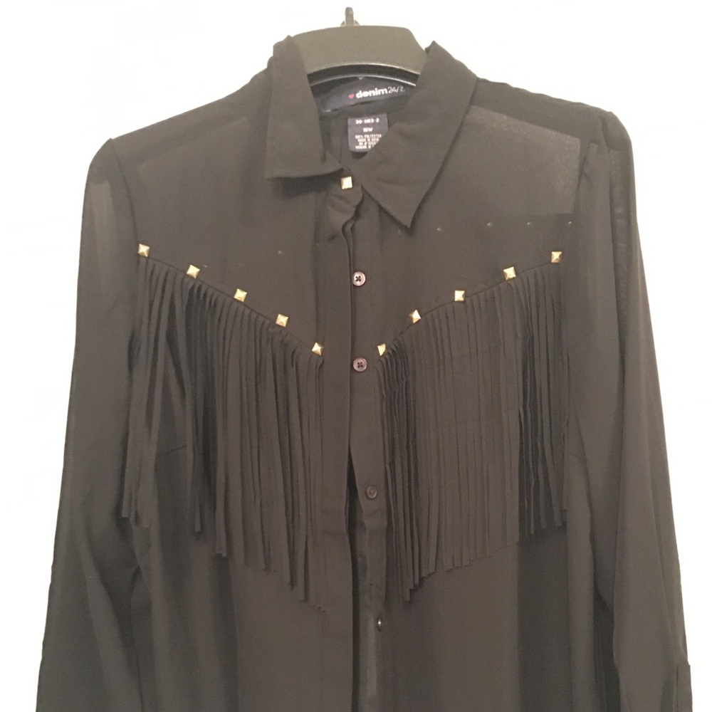 Black fringe shirt